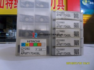 Place of Origin: Japan 
Brand Name: Hitachi 
Model Number: All model 
Material: Hard Alloy 
Usage: Thread Turning Tool 
Hardness: 60-350 
Coating: PVD/CVD 
Model: APMT170408L CY250 
Grade: CY250 
Price: More competitive 
Delivery: Within 3-5 day