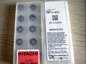 Place of Origin: Japan 
Brand Name: Hitachi 
Model Number: All model 
Material: Hard Alloy 
Usage: Thread Turning Tool 
Hardness: 60-350 
Coating: PVD/CVD 
Model: RDMT10T3MOTN JX1005
Grade: JX1005
Price: More competitive 
Delivery: Within 3days
